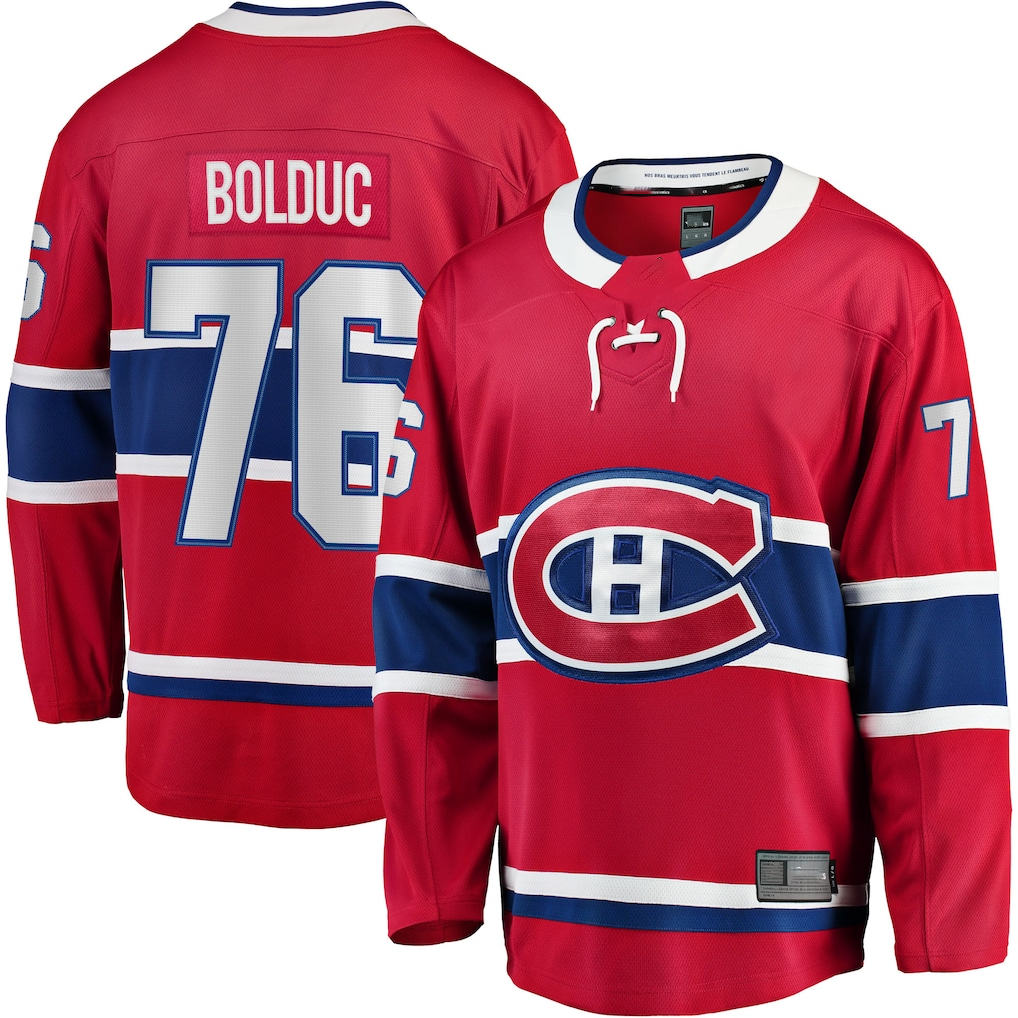 Qdoa M.Canadiens #76 Zack Bolduc Red Home Breakaway Jerseys