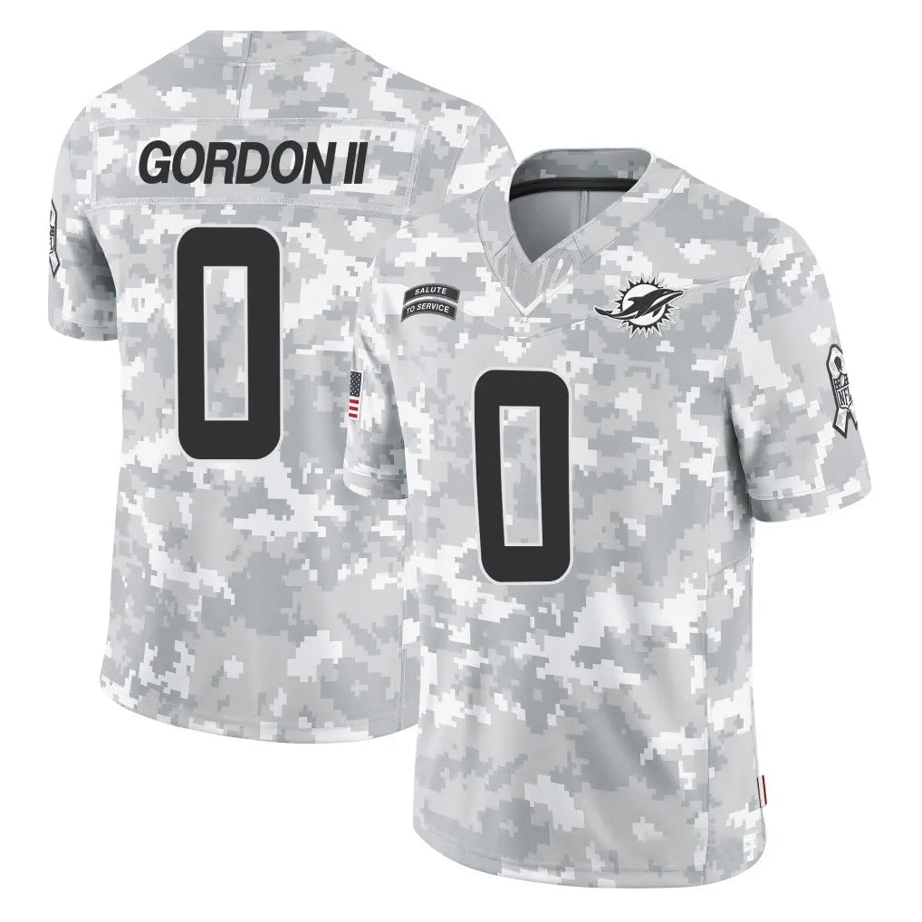Qdoa M.Dolphins #0 Ollie Gordon II Player Arctic Camo Salute To Service Limited Game Stitched Jerseys