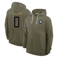 Qdoa M.Dolphins #0 Ollie Gordon II Player Olive Salute to Service Pullover Hoodies Limited Stitched Jerseys