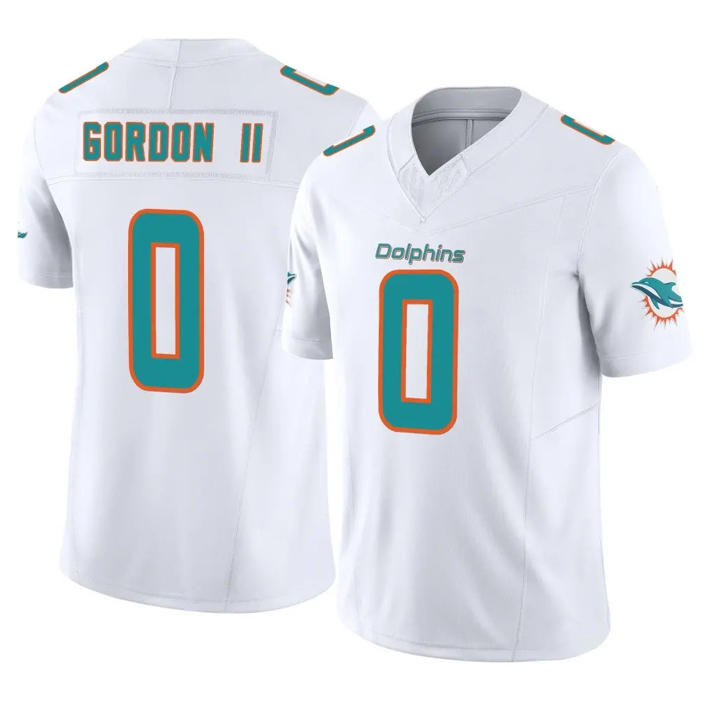 Qdoa M.Dolphins #0 Ollie Gordon II Player White Limited Vapor F.U.S.E. Home Game Stitched Jerseys