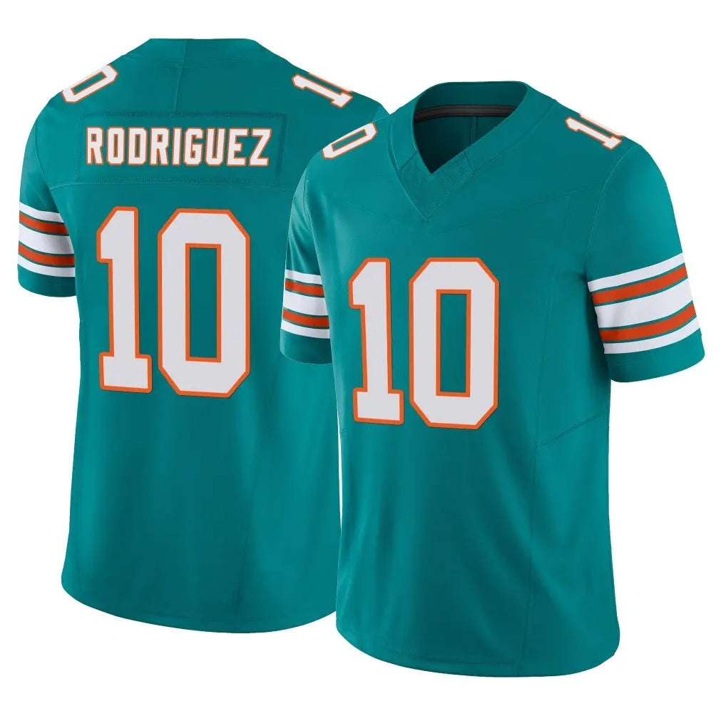 Qdoa M.Dolphins #10 Jacob Rodriguez Player Aqua Limited Alternate Vapor F.U.S.E. Home Game Stitched Jerseys