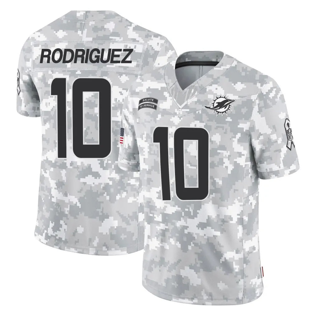 Qdoa M.Dolphins #10 Jacob Rodriguez Player Arctic Camo Salute To Service Limited Game Stitched Jerseys