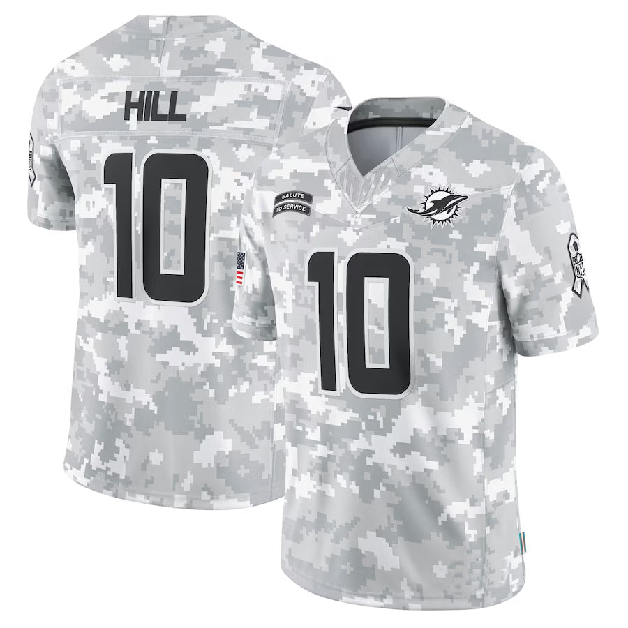 Qdoa M.Dolphins #10 Tyreek Hill Player Arctic Camo Salute to Service Limited Stitched Jerseys
