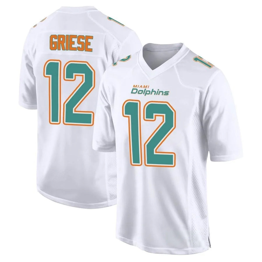 Qdoa M.Dolphins #12 Bob Griese Player White Fashion Game Stitched Jerseys