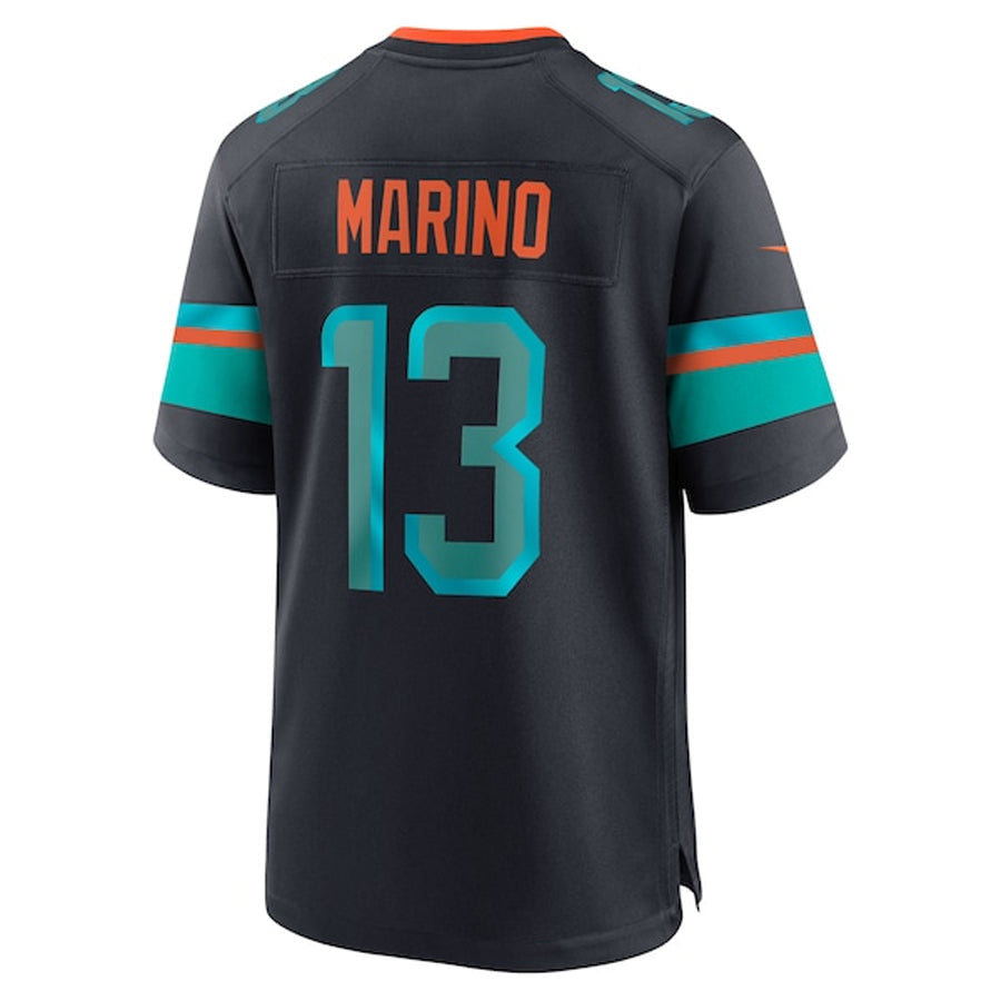 Qdoa M.Dolphins #13 Dan Marino Player Blue Rivalries Collection Game Stitched Jerseys