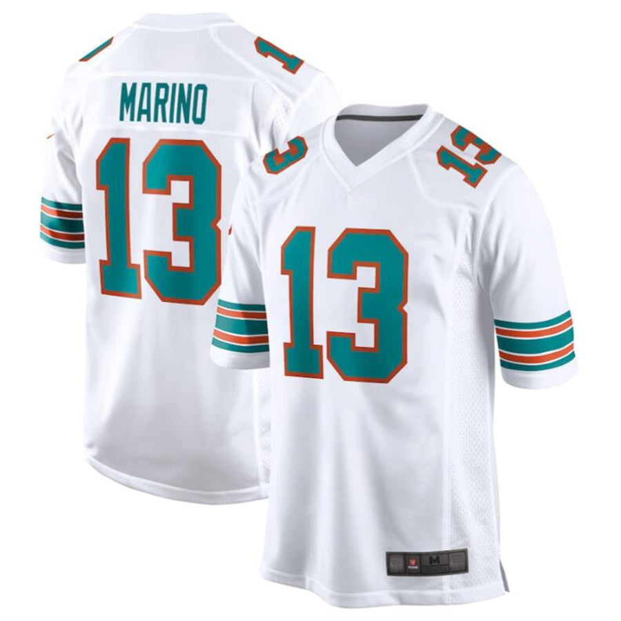 Qdoa M.Dolphins #13 Dan Marino White Retired Player Jersey American Stitched Jerseys