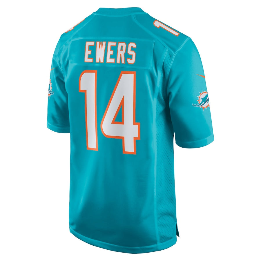 Qdoa M.Dolphins #14 Quinn Ewers Player Aqua Home Game Stitched Jerseys