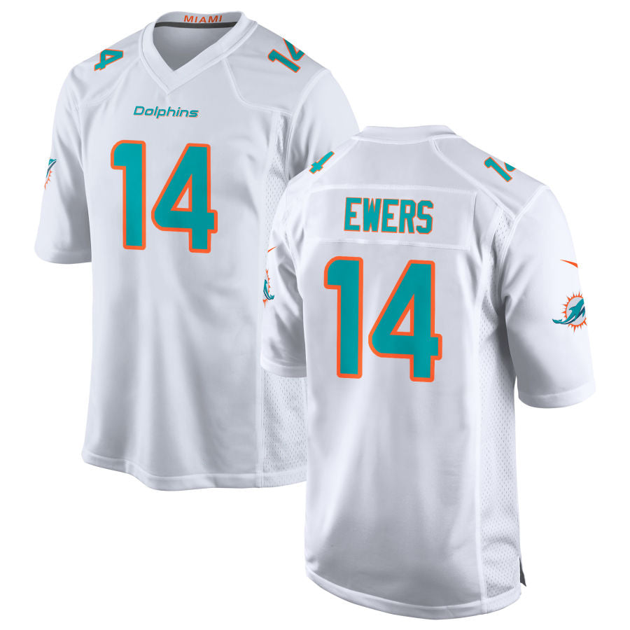 Qdoa M.Dolphins #14 Quinn Ewers Player White Home Game Stitched Jerseys