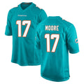 Qdoa M.Dolphins #17 Trey Moore Player Aqua Home Game Stitched Jerseys