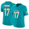 Qdoa M.Dolphins #17 Trey Moore Player Aqua Limited Vapor F.U.S.E. Home Game Stitched Jerseys