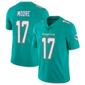 Qdoa M.Dolphins #17 Trey Moore Player Aqua Limited Vapor Untouchable Home Game Stitched Jerseys