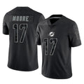 Qdoa M.Dolphins #17 Trey Moore Player Black Reflective Limited Game Stitched Jerseys