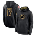 Qdoa M.Dolphins #17 Trey Moore Player Black Salute to Service Hoodies Limited Game Stitched Jerseys