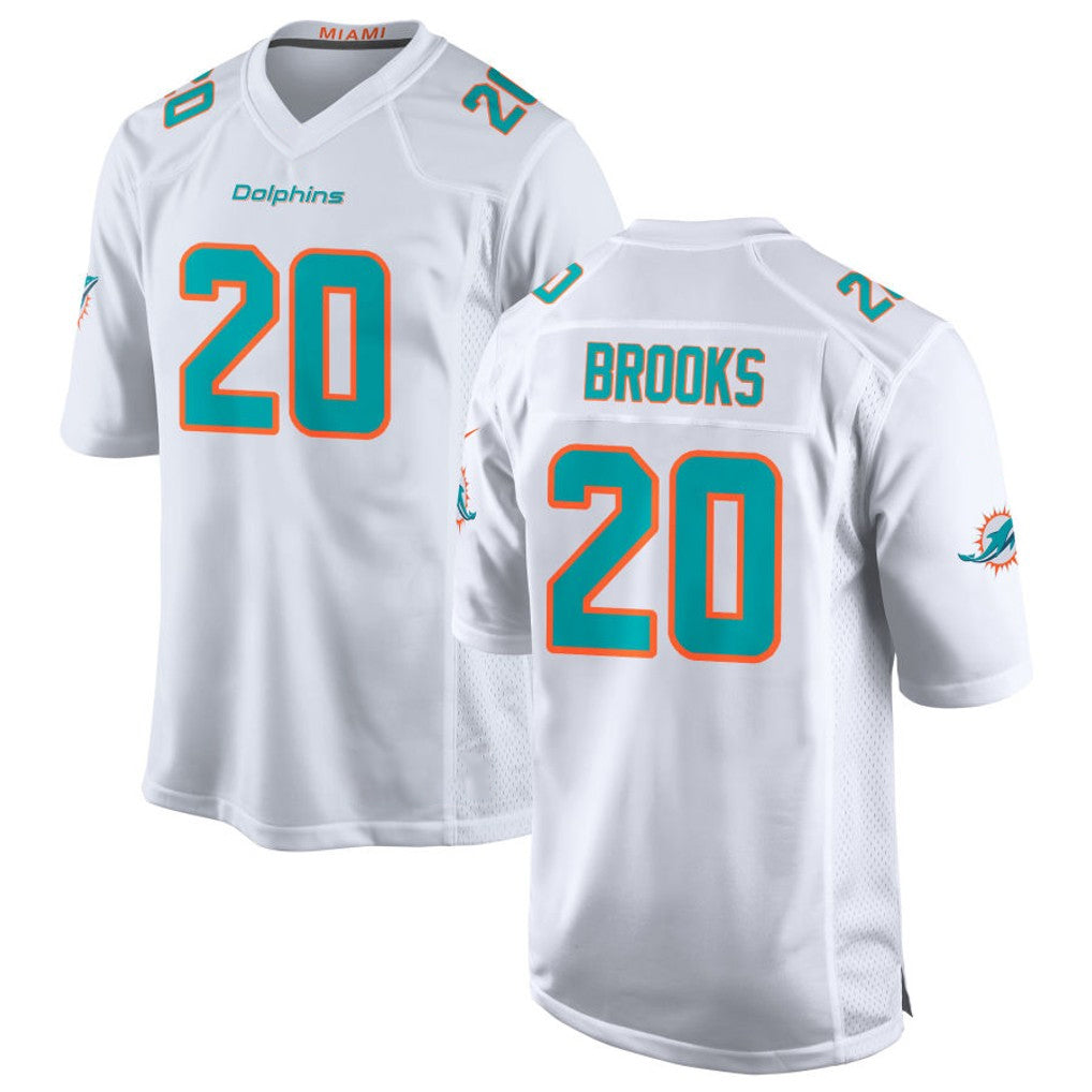 Qdoa M.Dolphins #20 Jordyn Brooks Player White Limited Home Game Stitched Jerseys