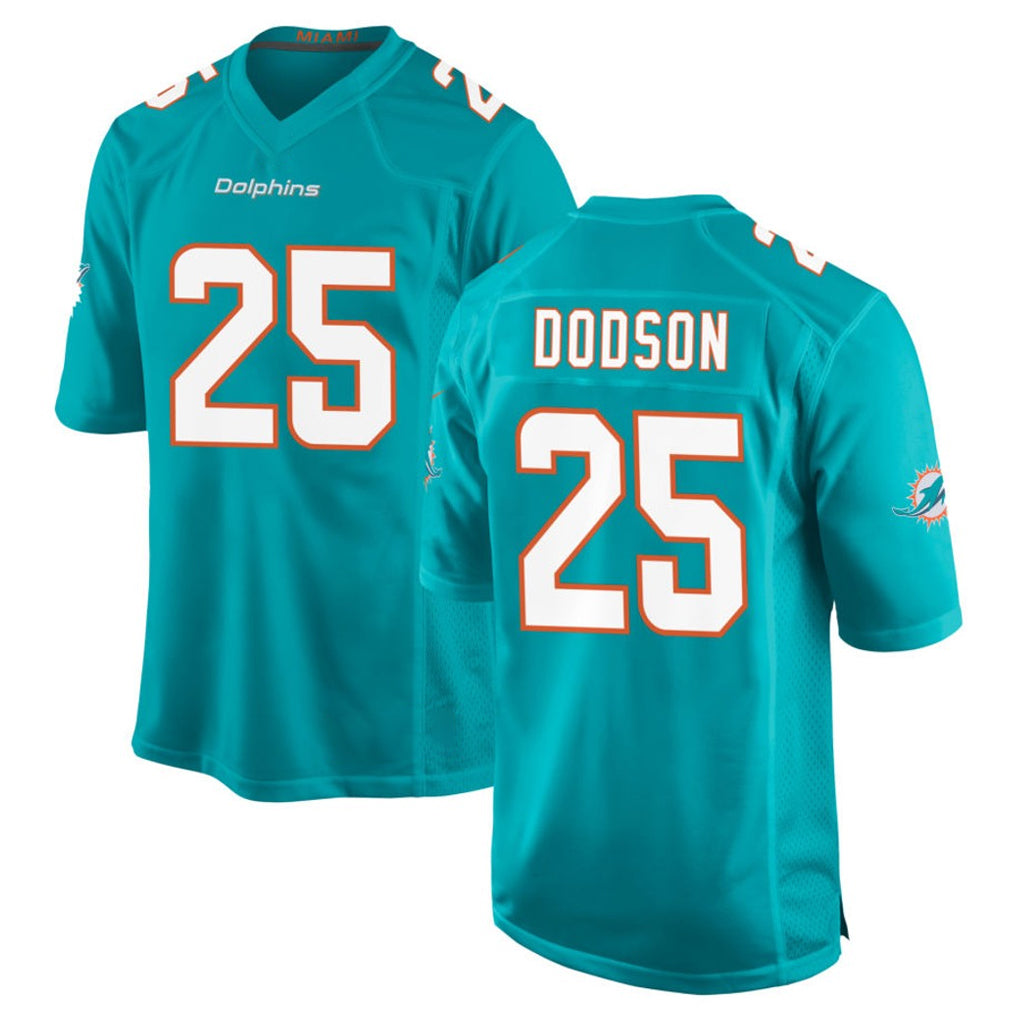 Qdoa M.Dolphins #25 Tyrel Dodson Player Aqua Home Game Stitched Jerseys