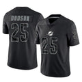 Qdoa M.Dolphins #25 Tyrel Dodson Player Black Reflective Limited Game Stitched Jerseys