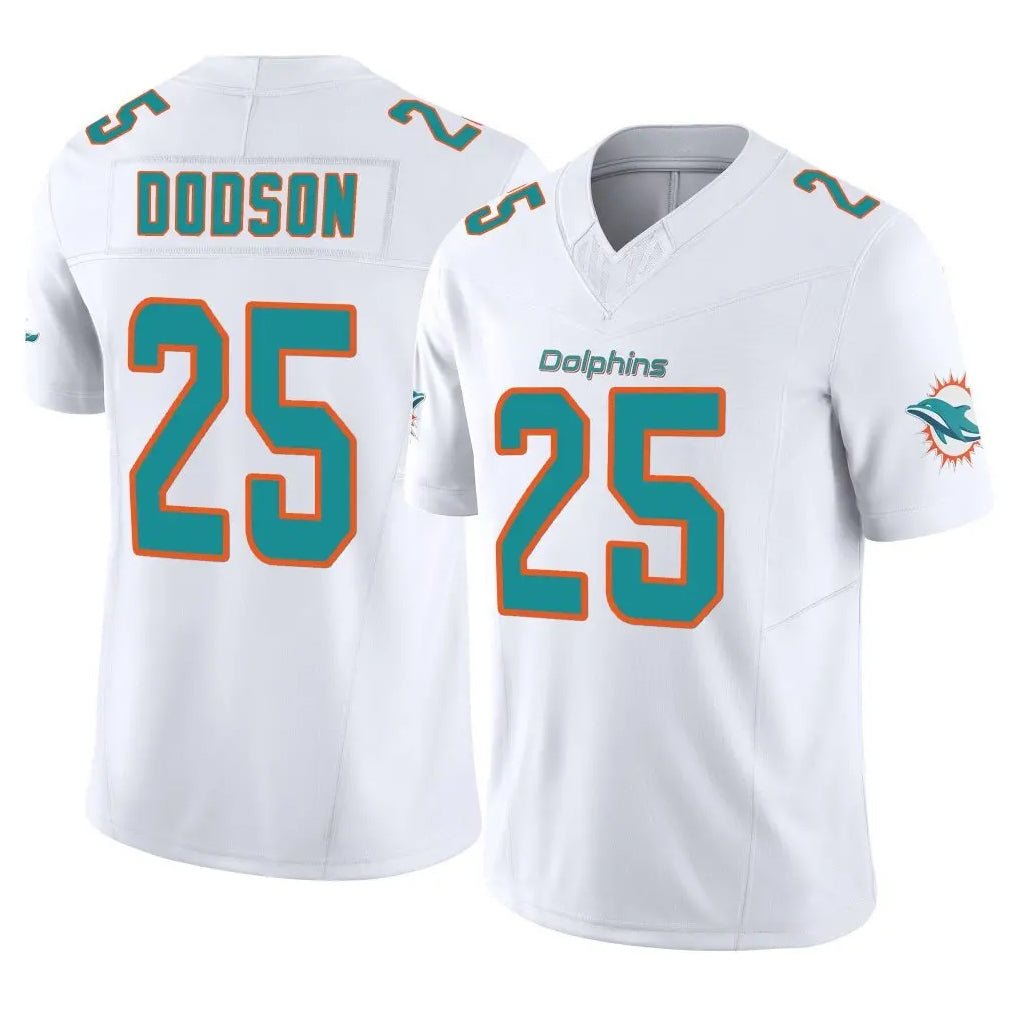 Qdoa M.Dolphins #25 Tyrel Dodson Player White Limited Vapor F.U.S.E. Home Game Stitched Jerseys