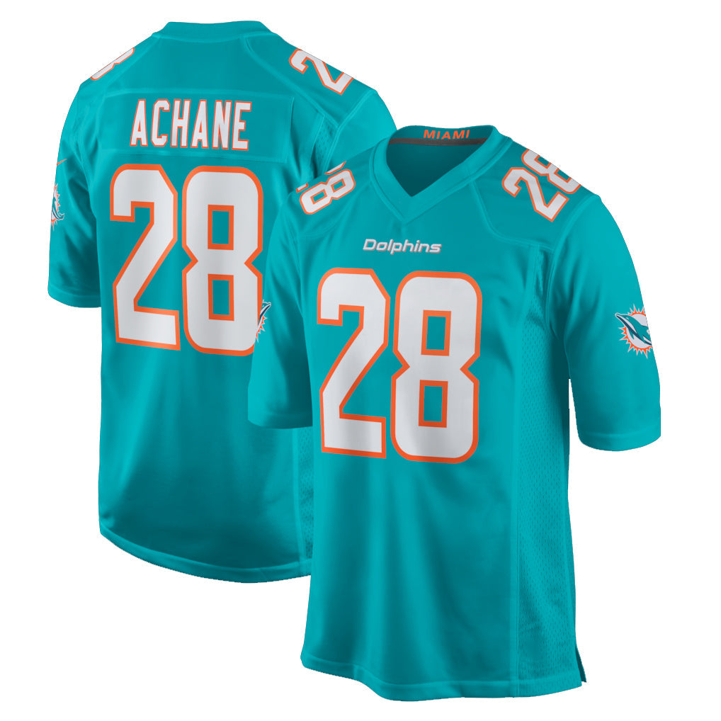 Qdoa M.Dolphins #28 De'Von Achane Player Aqua Home Game Stitched Jerseys