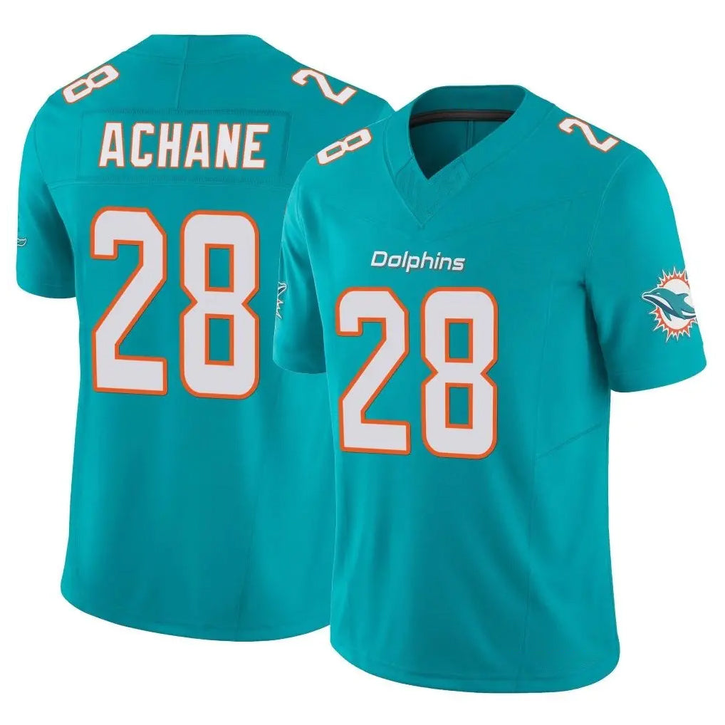 Qdoa M.Dolphins #28 De'Von Achane Player Aqua Limited Vapor F.U.S.E. Home Game Stitched Jerseys
