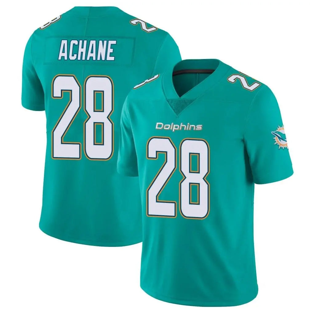 Qdoa M.Dolphins #28 De'Von Achane Player Aqua Limited Vapor Untouchable Home Game Stitched Jerseys