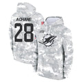 Qdoa M.Dolphins #28 De'Von Achane Player Arctic Camo Salute to Service Hoodies Limited Game Stitched Jerseys