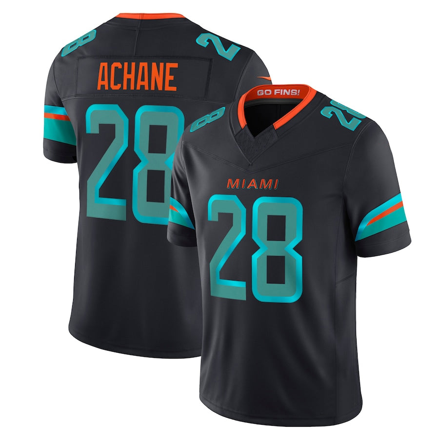Qdoa M.Dolphins #28 De??£¤Von Achane Player Blue Rivalries Collection Vapor Limited Stitched Jerseys