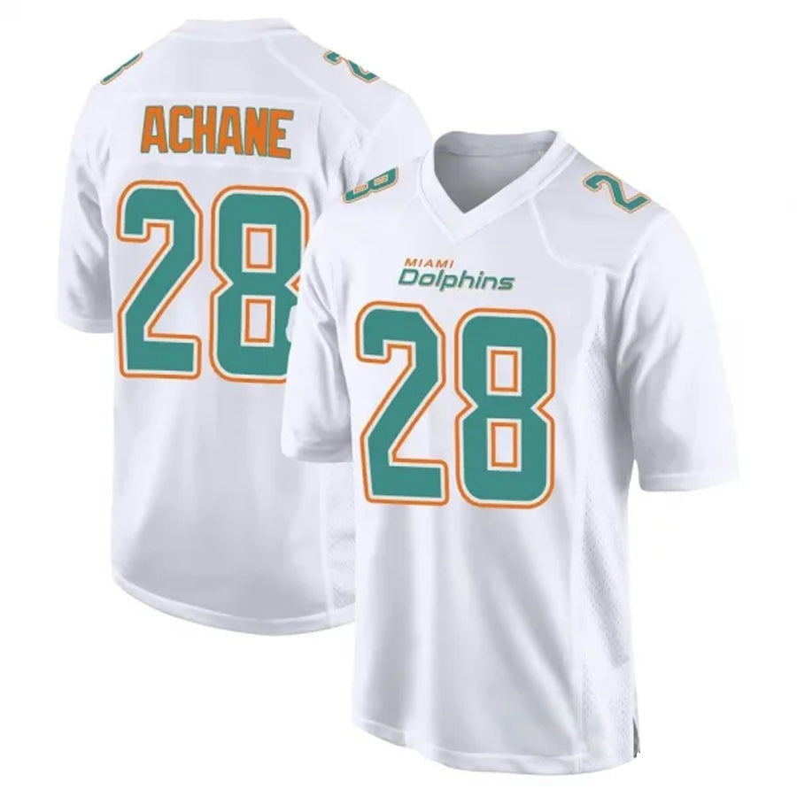 Qdoa M.Dolphins #28 De??£¤Von Achane Player White Foshion Elite Stitched Jerseys