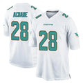 Qdoa M.Dolphins #28 De'Von Achane Player White Home Game Stitched Jerseys