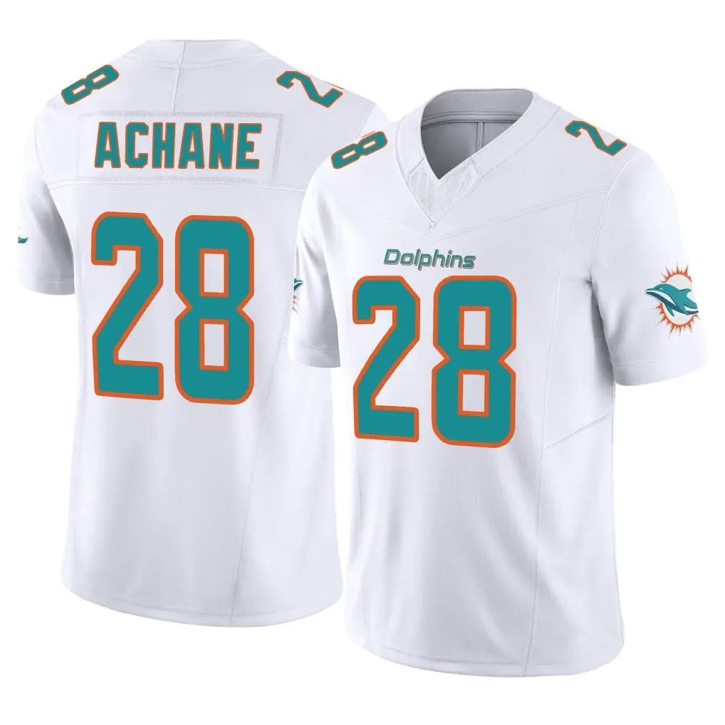 Qdoa M.Dolphins #28 De'Von Achane Player White Limited Vapor F.U.S.E. Home Game Stitched Jerseys