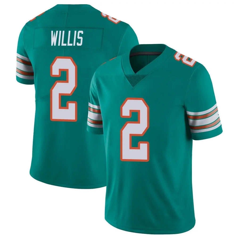Qdoa M.Dolphins #2 Malik Willis Player Aqua Limited Alternate Vapor Untouchable Home Game Stitched Jerseys