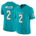 Qdoa M.Dolphins #2 Malik Willis Player Aqua Limited Vapor F.U.S.E. Home Game Stitched Jerseys