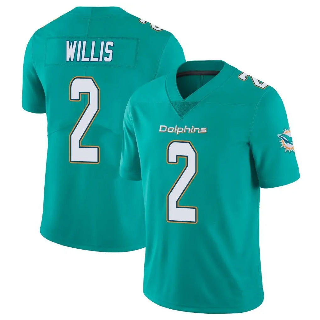 Qdoa M.Dolphins #2 Malik Willis Player Aqua Limited Vapor Untouchable Home Game Stitched Jerseys