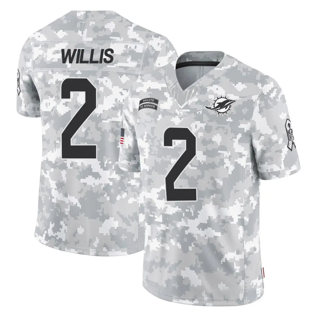 Qdoa M.Dolphins #2 Malik Willis Player Arctic Camo Salute To Service Limited Game Stitched Jerseys