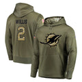 Qdoa M.Dolphins #2 Malik Willis Player Olive Salute to Service Pullover Hoodies Home Game Stitched Jerseys