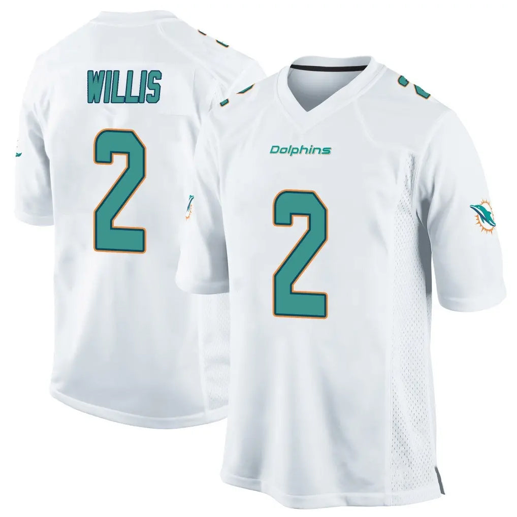 Qdoa M.Dolphins #2 Malik Willis Player White Home Game Stitched Jerseys