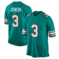 Qdoa M.Dolphins #3 Chris Johnson Player Aqua Alternate Home Game Stitched Jerseys