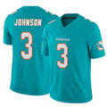 Qdoa M.Dolphins #3 Chris Johnson Player Aqua Limited Vapor F.U.S.E. Home Game Stitched Jerseys