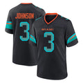 Qdoa M.Dolphins #3 Chris Johnson Player Black Pitch Rivalries Collection Home Game Stitched Jerseys