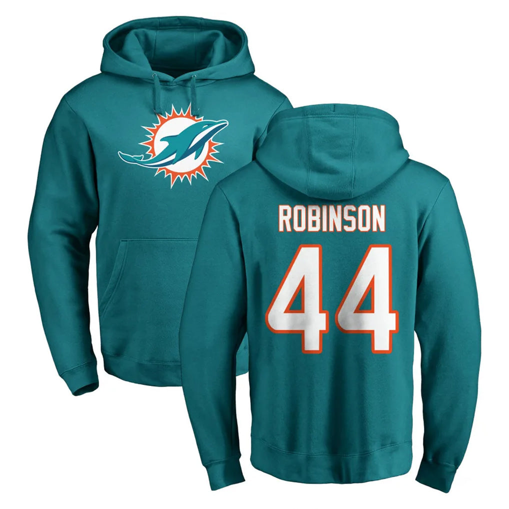 Qdoa M.Dolphins #44 Chop Robinson Player Aqua LOGO Pullover Hoodies Limited Stitched Jerseys