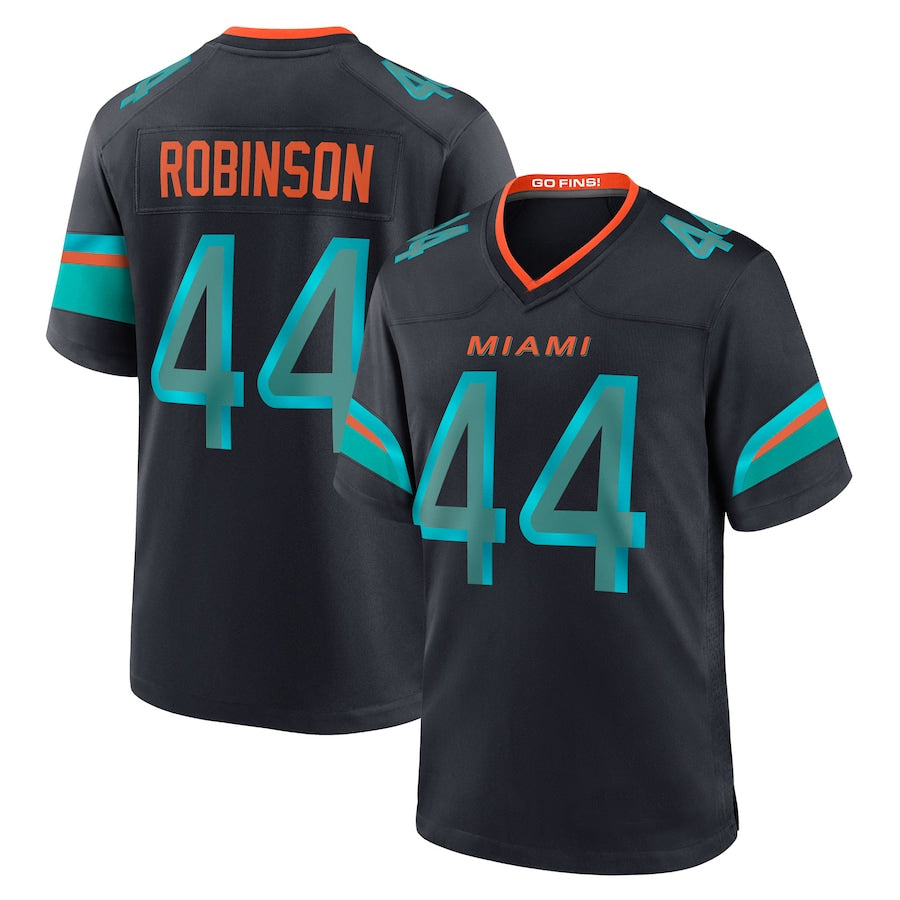 Qdoa M.Dolphins #44 Chop Robinson Player Pitch Blue Rivalries Collection Game Stitched Jersey
