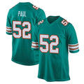 Qdoa M.Dolphins #52 Patrick Paul Player Aqua Alternate Home Game Stitched Jerseys