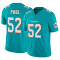 Qdoa M.Dolphins #52 Patrick Paul Player Aqua Limited Vapor F.U.S.E. Home Game Stitched Jerseys