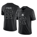 Qdoa M.Dolphins #52 Patrick Paul Player Black Reflective Limited Game Stitched Jerseys