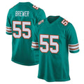 Qdoa M.Dolphins #55 Aaron Brewer Player Aqua Alternate Home Game Stitched Jerseys
