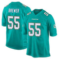Qdoa M.Dolphins #55 Aaron Brewer Player Aqua Team Color Home Game Stitched Jerseys