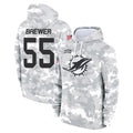 Qdoa M.Dolphins #55 Aaron Brewer Player Arctic Camo Salute to Service Hoodies Limited Game Stitched Jerseys