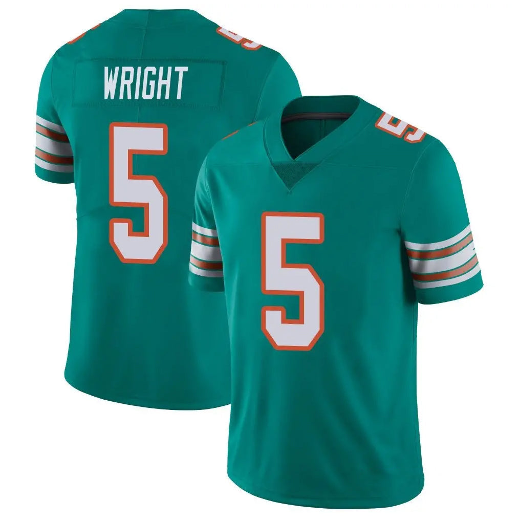 Qdoa M.Dolphins #5 Jaylen Wright Player Aqua Limited Alternate Vapor Untouchable Home Game Stitched Jerseys
