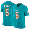 Qdoa M.Dolphins #5 Jaylen Wright Player Aqua Limited Vapor F.U.S.E. Home Game Stitched Jerseys