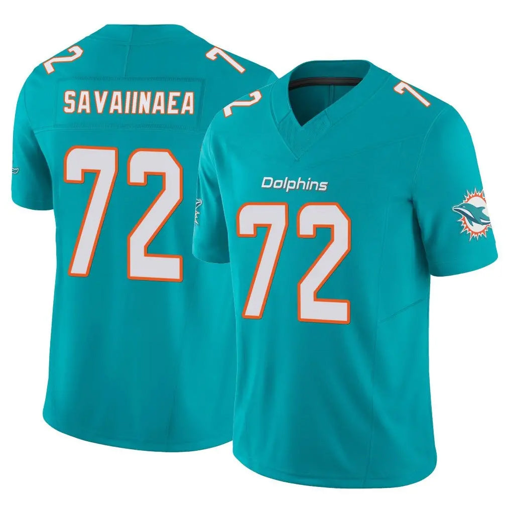 Qdoa M.Dolphins #72 Jonah Savaiinaea Player Aqua Limited Vapor F.U.S.E. Home Game Stitched Jerseys