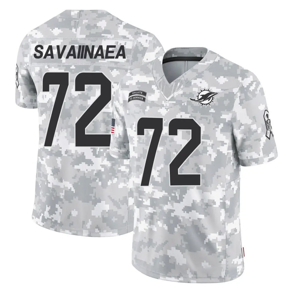 Qdoa M.Dolphins #72 Jonah Savaiinaea Player Arctic Camo Salute To Service Limited Game Stitched Jerseys